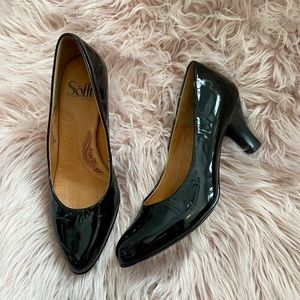SOFFT Patent Leather Black Pointed Toe Heels 6.5